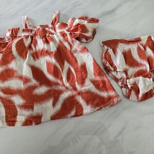 Banana Republic Orange and White Diaper Cover Set